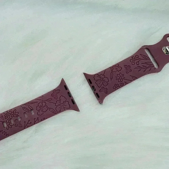 New Floral   Design Apple Watch Bands  42mm 44mm 45mm 49mm Violet - Picture 3 of 6